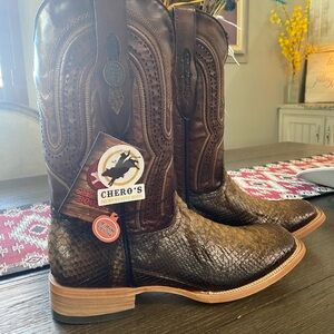 Chero's Premium Exotic Python Leather Cowboy Boots